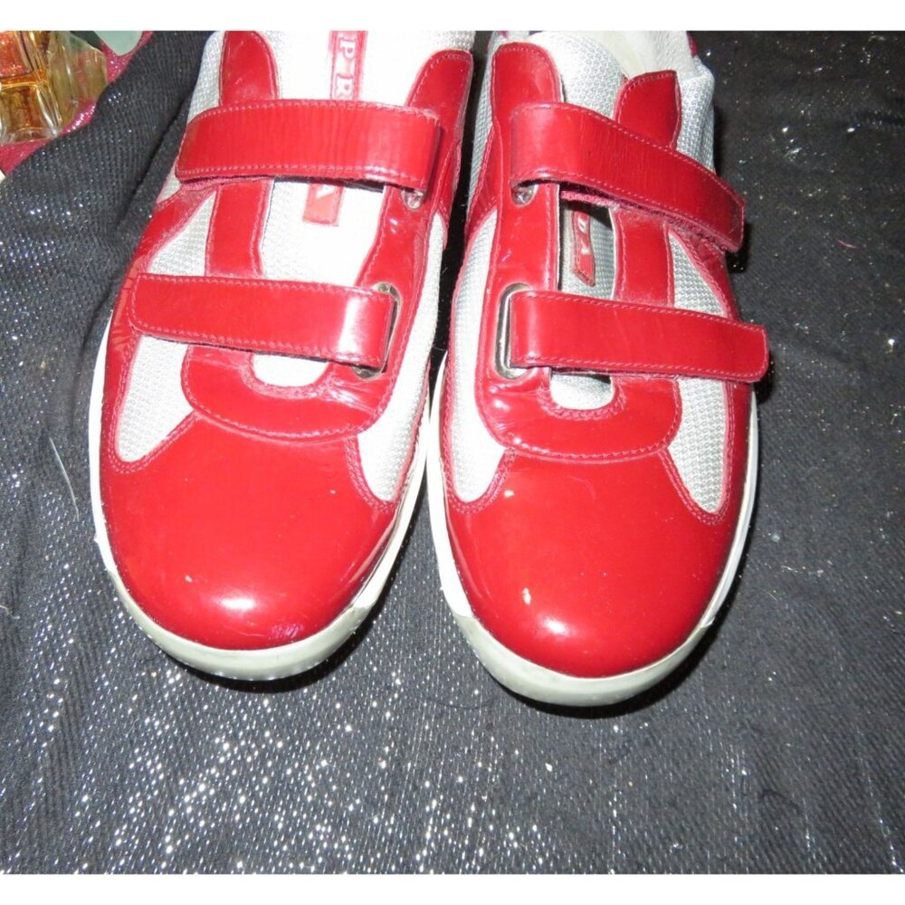 SOLD! Prada 2002 America’s Cup Original Red & White Patent Italian Leather kicks - Picture 2 of 12
